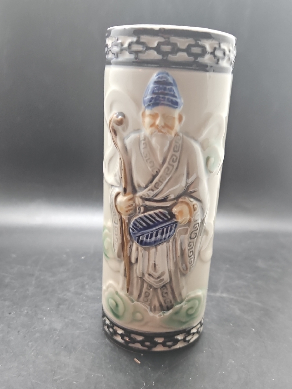 Vintage "Old Wise Man" Orchids of Hawaii Tiki Mug,